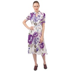 Flower-floral-design-paper-pattern-purple-watercolor-flowers-vector-material-90d2d381fc90ea7e9bf8355 Keyhole Neckline Chiffon Dress by saad11