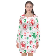 Christmas-texture-mapping-pattern-christmas-pattern-1bb24435f024a2a0b338c323e4cb4c29 Long Sleeve Chiffon Shift Dress 