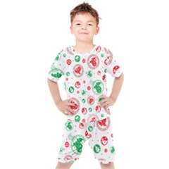 Christmas-texture-mapping-pattern-christmas-pattern-1bb24435f024a2a0b338c323e4cb4c29 Kids  T-shirt And Shorts Set by saad11