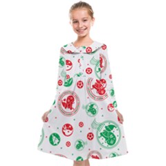 Christmas-texture-mapping-pattern-christmas-pattern-1bb24435f024a2a0b338c323e4cb4c29 Kids  Midi Sailor Dress by saad11