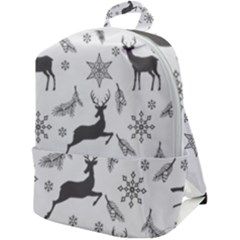 Gray-christmas-element-background-f4f0c9d44b5bbf0cb59e1f7f8d159344 Zip Up Backpack by saad11