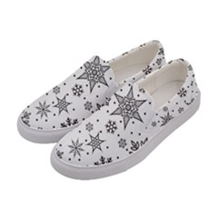 Snowflake-icon-vector-christmas-seamless-background-531ed32d02319f9f1bce1dc6587194eb Women s Canvas Slip Ons by saad11