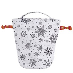 Snowflake-icon-vector-christmas-seamless-background-531ed32d02319f9f1bce1dc6587194eb Drawstring Bucket Bag by saad11