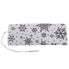 Snowflake-icon-vector-christmas-seamless-background-531ed32d02319f9f1bce1dc6587194eb Roll Up Canvas Pencil Holder (s) by saad11