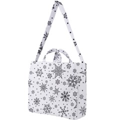 Snowflake-icon-vector-christmas-seamless-background-531ed32d02319f9f1bce1dc6587194eb Square Shoulder Tote Bag by saad11