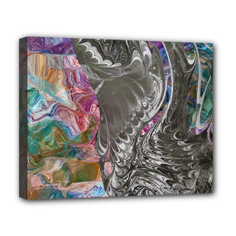 Wing on abstract delta Deluxe Canvas 20  x 16  (Stretched)