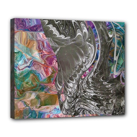 Wing on abstract delta Deluxe Canvas 24  x 20  (Stretched)