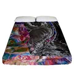 Wing on abstract delta Fitted Sheet (California King Size)