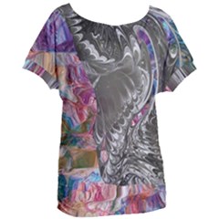 Wing on abstract delta Women s Oversized T-Shirt
