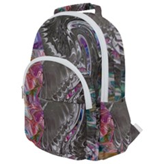 Wing on abstract delta Rounded Multi Pocket Backpack