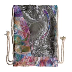 Wing on abstract delta Drawstring Bag (Large)