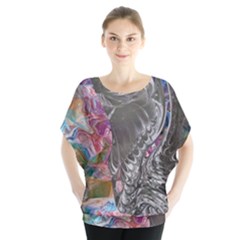 Wing on abstract delta Batwing Chiffon Blouse