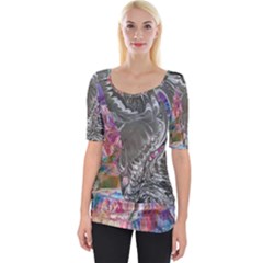 Wing on abstract delta Wide Neckline T-Shirt