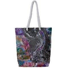 Wing on abstract delta Full Print Rope Handle Tote (Small)