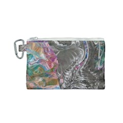 Wing On Abstract Delta Canvas Cosmetic Bag (small) by kaleidomarblingart
