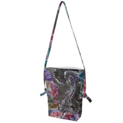 Wing on abstract delta Folding Shoulder Bag