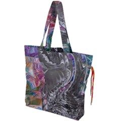Wing on abstract delta Drawstring Tote Bag