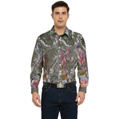 Wing on abstract delta Men s Long Sleeve Pocket Shirt 