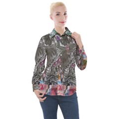 Wing on abstract delta Women s Long Sleeve Pocket Shirt