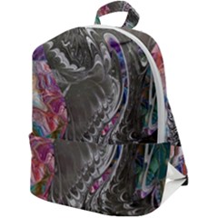 Wing on abstract delta Zip Up Backpack