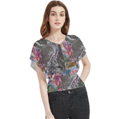 Wing on abstract delta Butterfly Chiffon Blouse