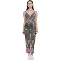 Wing on abstract delta V-Neck Camisole Jumpsuit