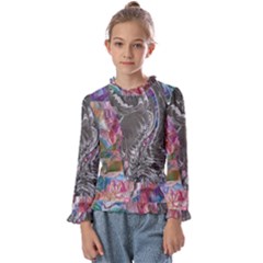 Wing on abstract delta Kids  Frill Detail T-Shirt