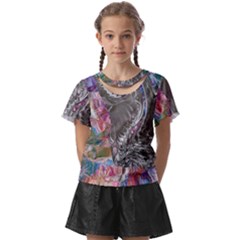 Wing on abstract delta Kids  Front Cut T-Shirt