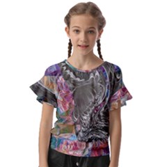 Wing on abstract delta Kids  Cut Out Flutter Sleeves