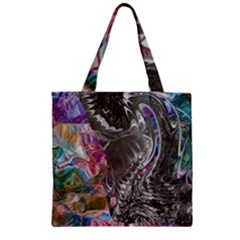 Wing On Abstract Delta Zipper Grocery Tote Bag by kaleidomarblingart