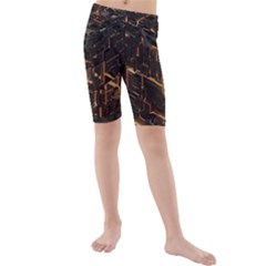 Cube Forma Glow 3d Volume Kids  Mid Length Swim Shorts