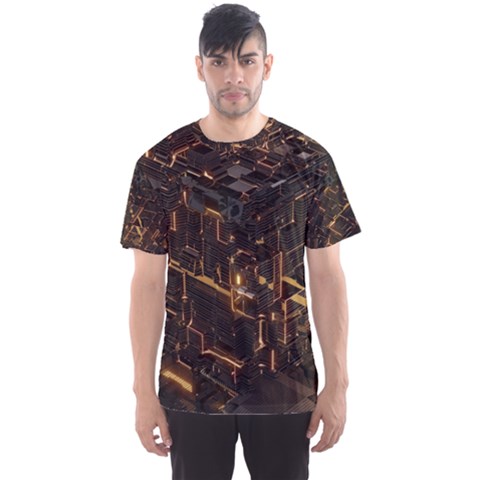 Cube Forma Glow 3d Volume Men s Sport Mesh T-shirt by Bedest