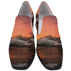 Surreal Mountain Landscape Lake Women Slip On Heel Loafers by Bedest