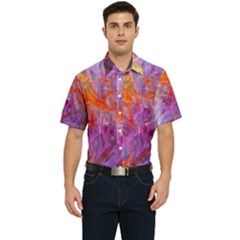 Flowing Petals Men s Short Sleeve Pocket Shirt  by kaleidomarblingart