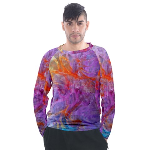 Flowing Petals Men s Long Sleeve Raglan T-shirt by kaleidomarblingart