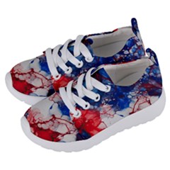 Red White And Blue Alcohol Ink American Patriotic  Flag Colors Alcohol Ink Kids  Lightweight Sports Shoes by PodArtist