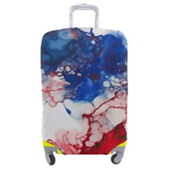 Red White And Blue Alcohol Ink American Patriotic  Flag Colors Alcohol Ink Luggage Cover (medium) by PodArtist