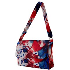 Red White And Blue Alcohol Ink France Patriotic Flag Colors Alcohol Ink  Full Print Messenger Bag (s) by PodArtist