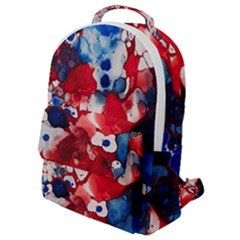 Red White And Blue Alcohol Ink France Patriotic Flag Colors Alcohol Ink  Flap Pocket Backpack (small)