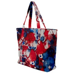 Red White And Blue Alcohol Ink France Patriotic Flag Colors Alcohol Ink  Zip Up Canvas Bag by PodArtist