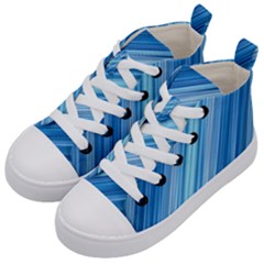 Ambience In Blue Kids  Mid-top Canvas Sneakers by bruzer