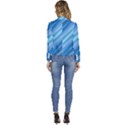 Ambience in Blue Women s Long Sleeve Revers Collar Cropped Jacket View4