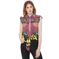 Dancing Colorful Disco Frill Detail Shirt