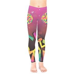 Dancing Colorful Disco Kids  Classic Winter Leggings by Bajindul