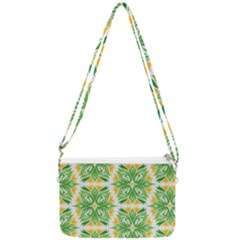 Green Pattern Retro Wallpaper Double Gusset Crossbody Bag