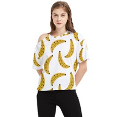 Banana Fruit Yellow Summer One Shoulder Cut Out T-shirt
