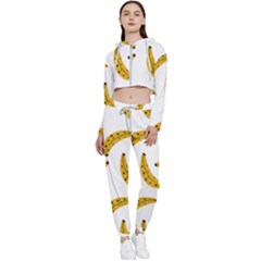 Banana Fruit Yellow Summer Cropped Zip Up Lounge Set