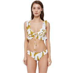 Banana Fruit Yellow Summer Low Cut Ruffle Edge Bikini Set