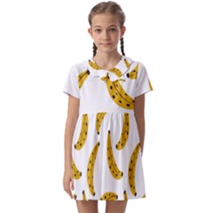Banana Fruit Yellow Summer Kids  Asymmetric Collar Dress