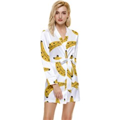 Banana Fruit Yellow Summer Long Sleeve Satin Robe by Mariart